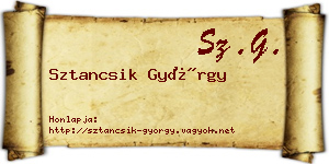 Sztancsik György névjegykártya