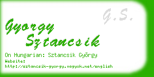 gyorgy sztancsik business card